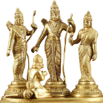 Pure Brass Ram Darbar Idol | 7" x 7" x 4" (17.8 x 17.8 x 10.2 cm) | 2 kg Matte Finish Divine Art | Compact Sacred Murti | Premium Collection